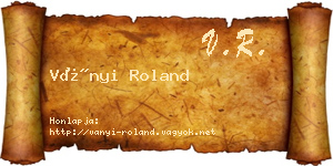 Ványi Roland névjegykártya