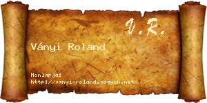Ványi Roland névjegykártya
